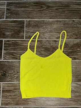 RHODE Women's Neon Yellow Knit Cami Tank Top